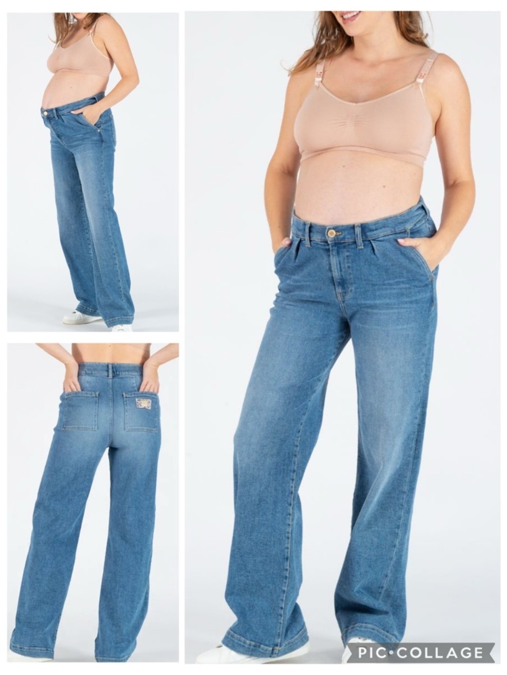Cache Coeur Kelly mid blue wide leg maternity and post partum jeans Women’s XS